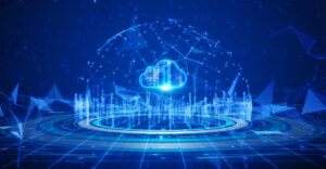 Digital cloud connection in circular shape