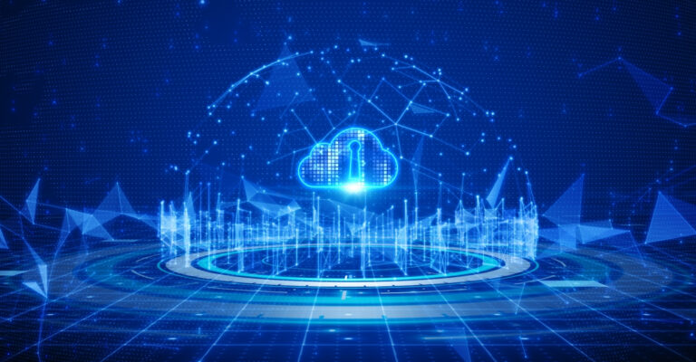 Digital cloud connection in circular shape